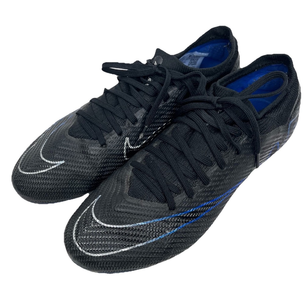 NIKE Zoom Vapor 15 Elite FG Soccer Cleats Mens Size 6 Women's 7.5 Black Blue